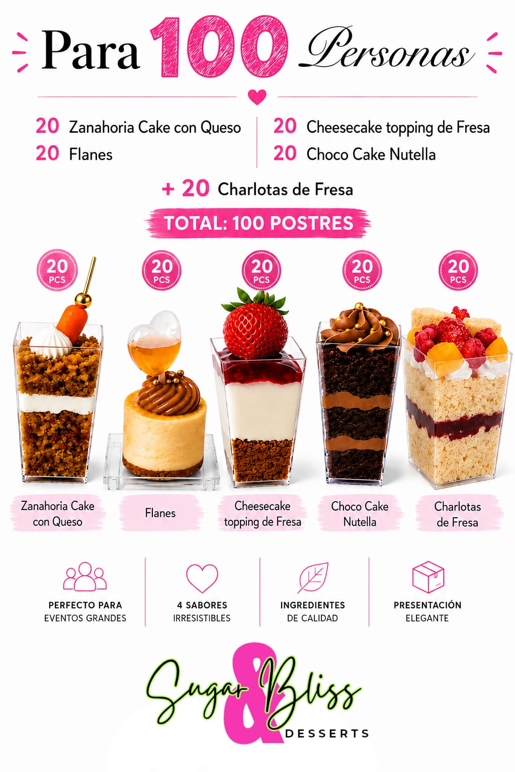 Mesa de Postres para 100 Personas