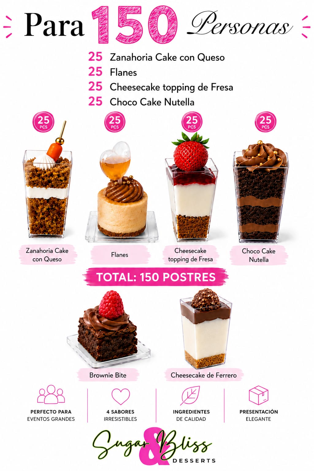 Mesa de Postres para 150 Personas