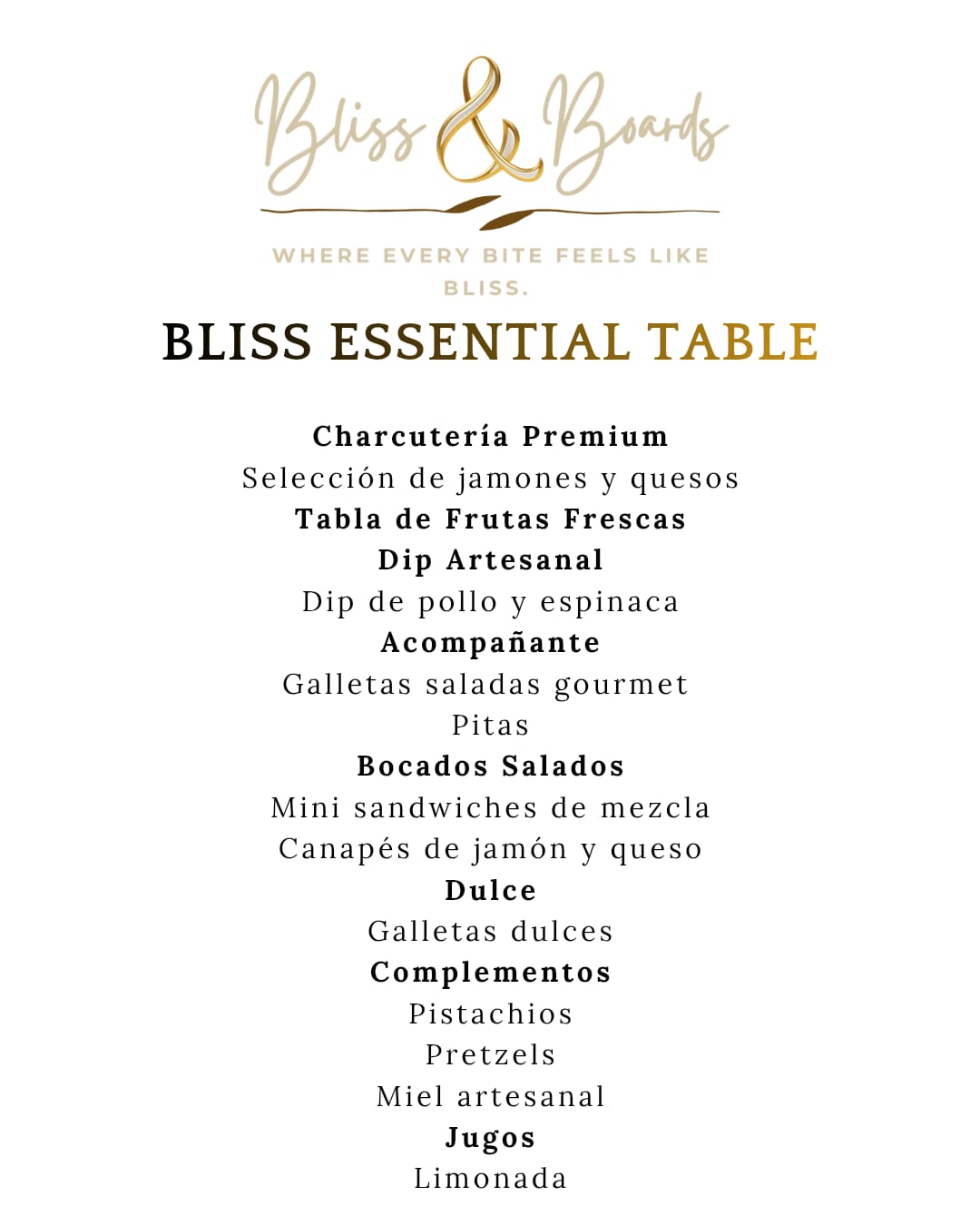 Bliss & Boards Essential Table