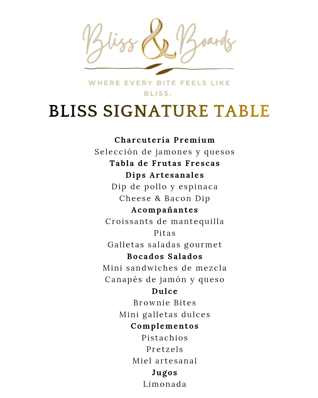 Bliss & Boards Signature Table